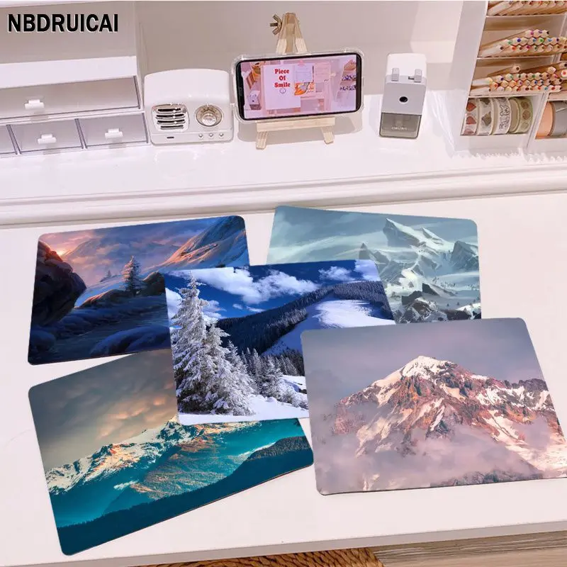 

Snowy Mountain 25x29cm Small Cabinet Gaming Computer Laptop Desk Mat Mouse Pad Mouse Mat Notbook Office Desk Accessories
