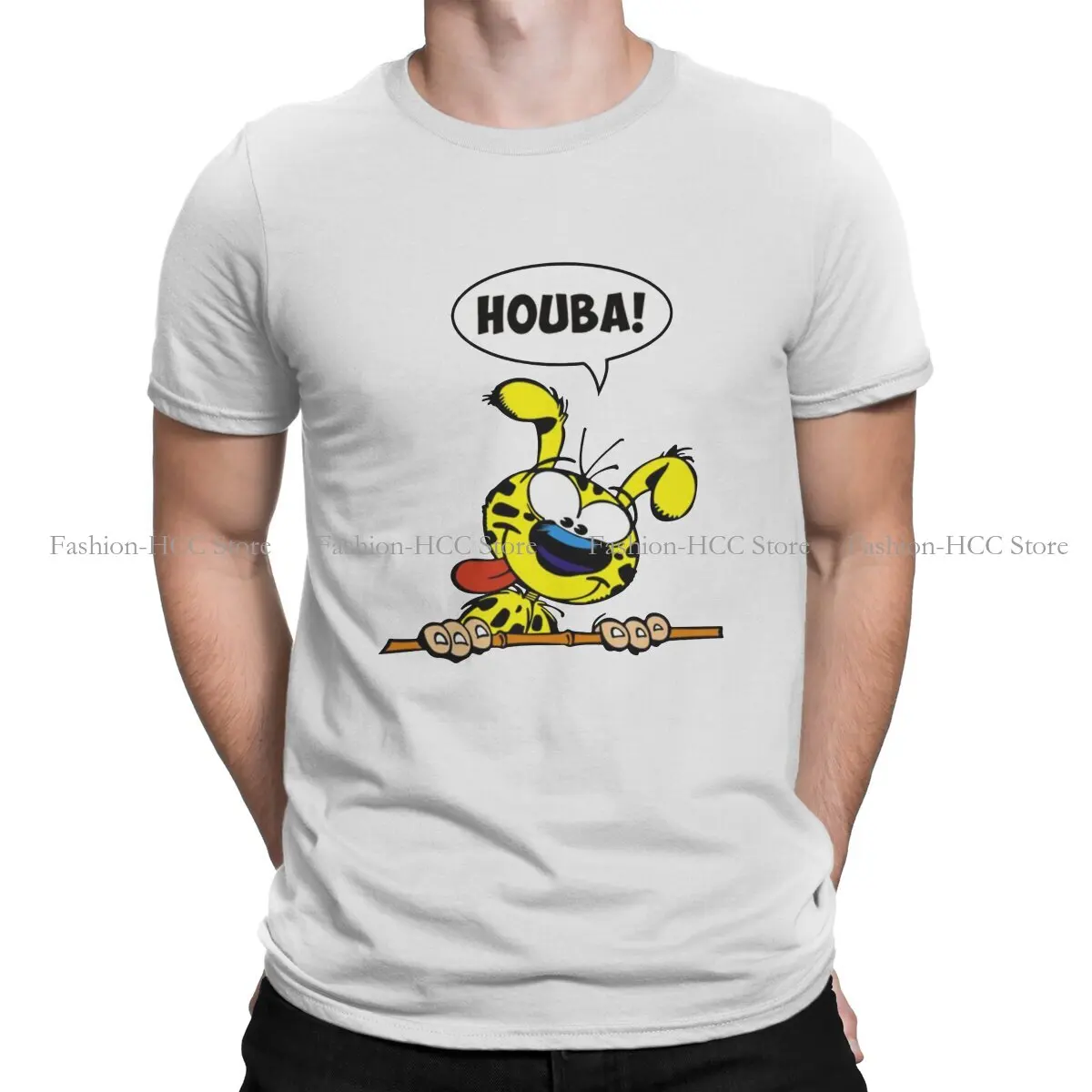 

HUBA Marsupilami Special Polyester TShirt Gaston Lagaffe Comic Comfortable Creative Gift Idea T Shirt Short Sleeve