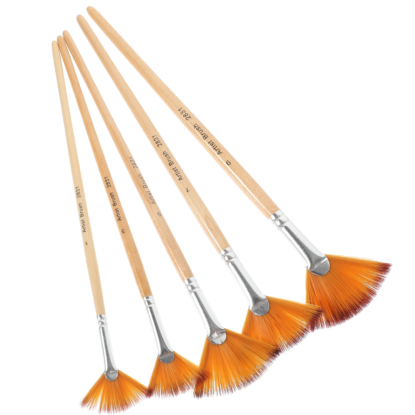 

5 Pcs Nylon Paintbrush Fan Wear-resistant Daily Painting Portable Ergonomic Watercolor Brushes