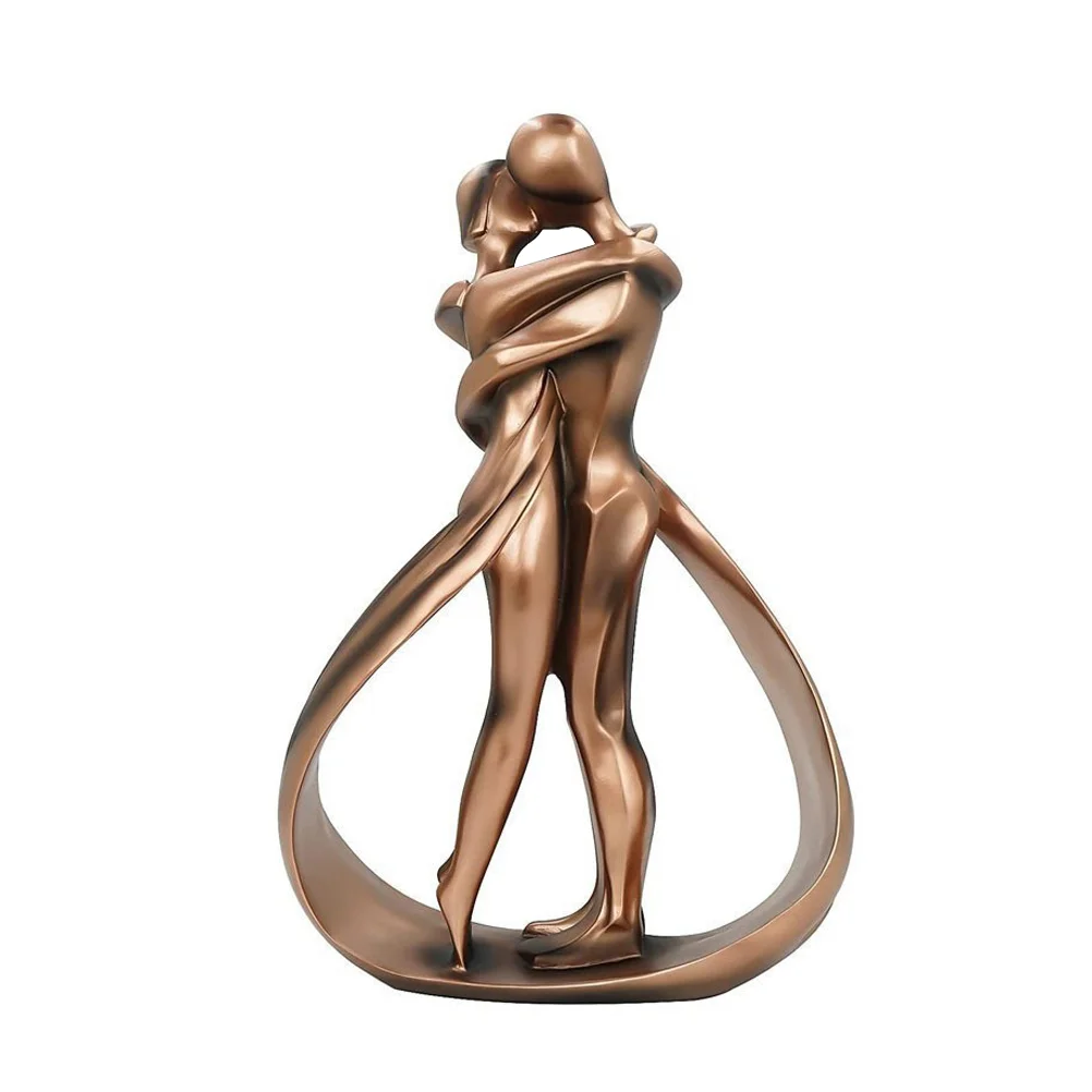 

Couple Resin Sculpture Statue Anniversary Romantic Figurine Lover Ornament Decoration Gifts 25Th Hug Figure Crafts Abstract Kiss