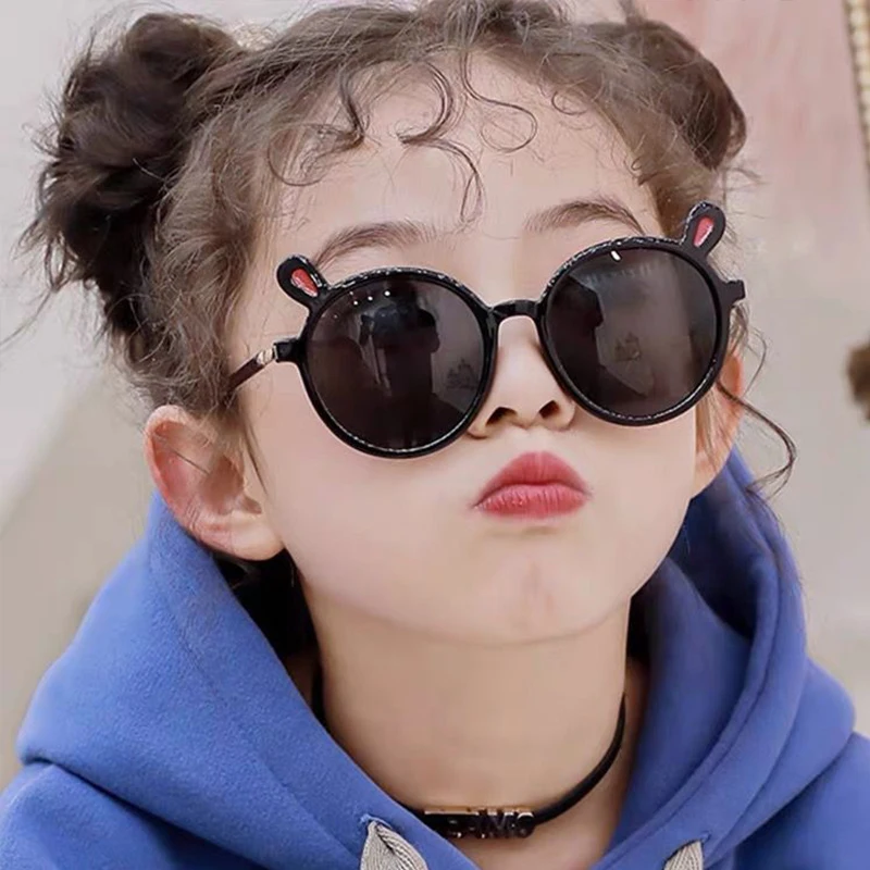 

2023 милые Солнцезащитные очки в форме кролика из мультфильма для детей мальчиков и девочек солнцезащитные очки в круглой оправе модные детские очки для селфи