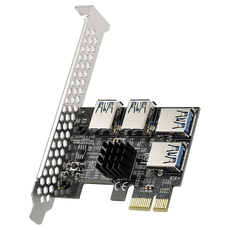 

PCI Express 1X To 4 USB 3.0 Card,PCI Express Multiplier Riser Card,Adapter Multiplier Card For Bitcoin Mining