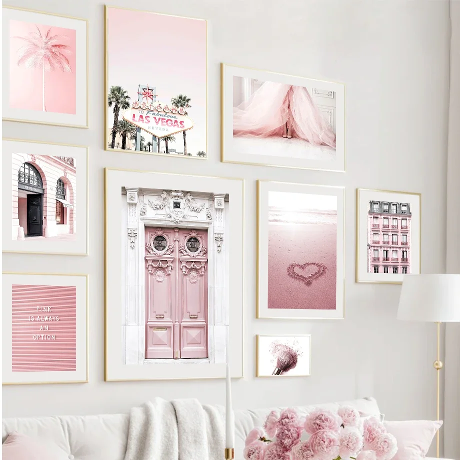 Розовое пляжное модное платье для девочек духи настенная живопись на холсте