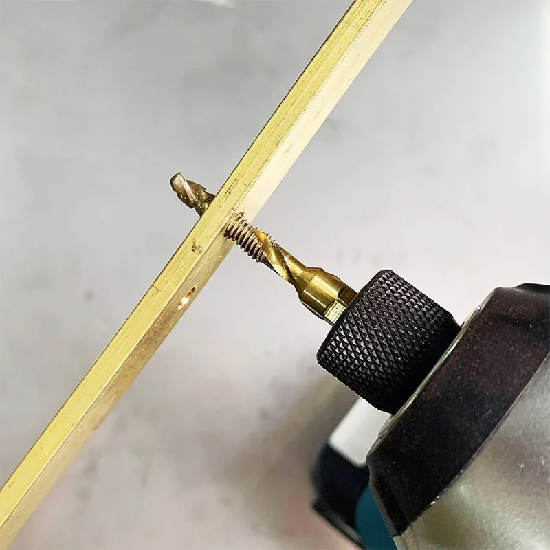 New Titanium Plated Hex Shank HSS Screw Thread Metric Tap Drill Bits Screw Machine Compound M3 M4 M5 M6 M8 M10 Hand Tools images - 6
