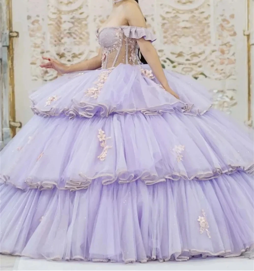 Платье принцессы для девочек по индивидуальному заказу Vestidos De Baile 15 Quincea:04 Tiered