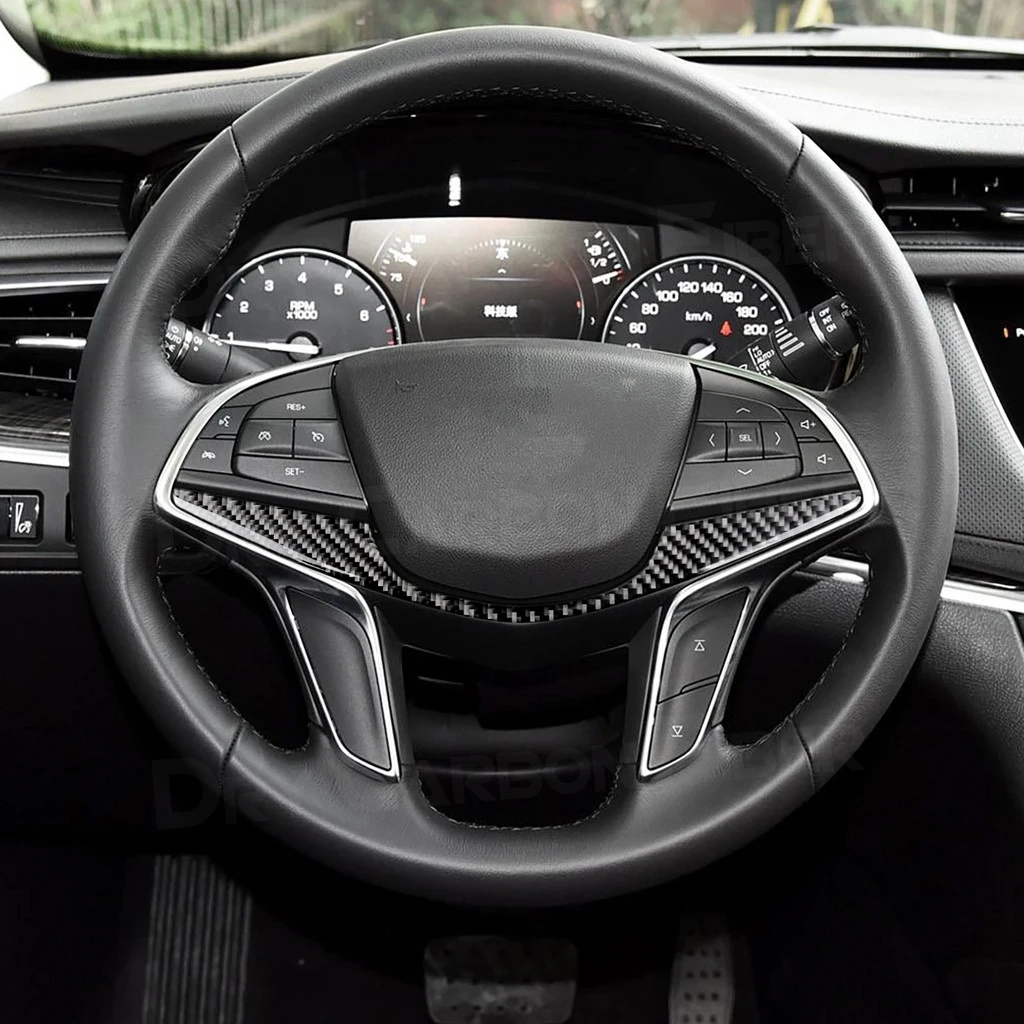 1 шт. для Cadillac XT5 XT6 2016-2019 внутренняя отделка рулевого колеса из углеродного
