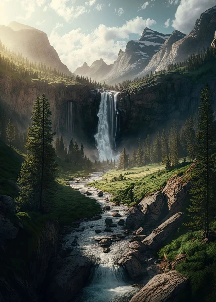 

Печать на холсте "Водопад"