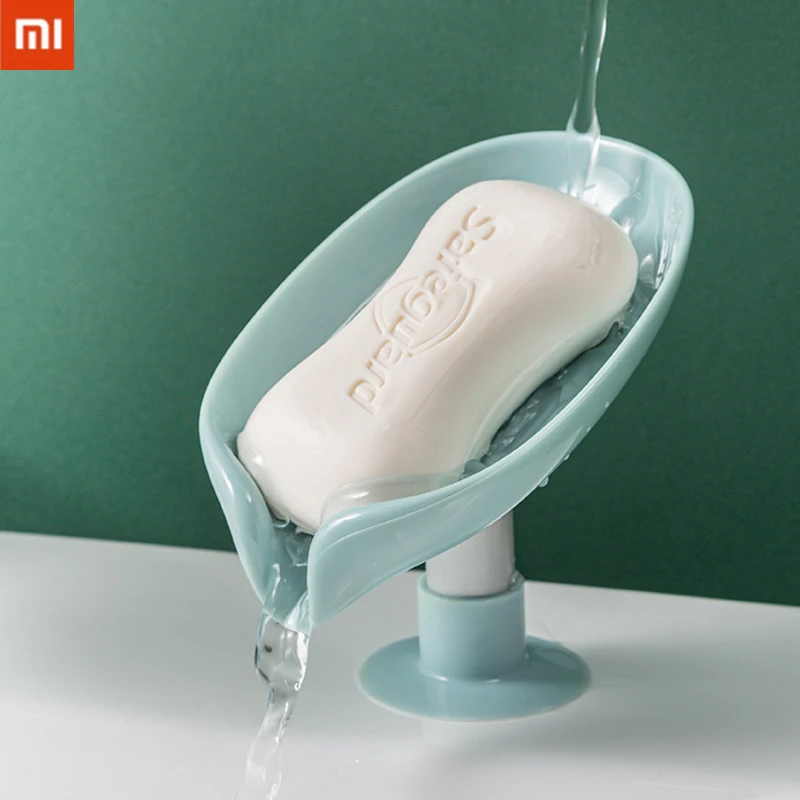

Xiaomi Soap Box Bathroom Supplies Shower Soap Holder Leaf Shape Drain Soap Holder Box Sponge Storage Plate Tray Bathroom Gadg