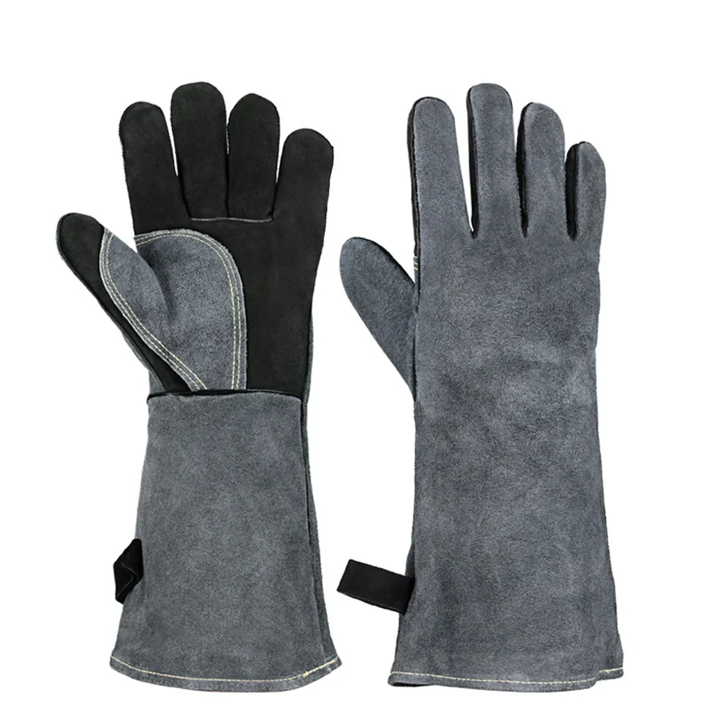 

Heat Resistant Oven Gloves Baking Grill Insulated Leather Welding Forged Gloves For Welding Metal Protective Gloves