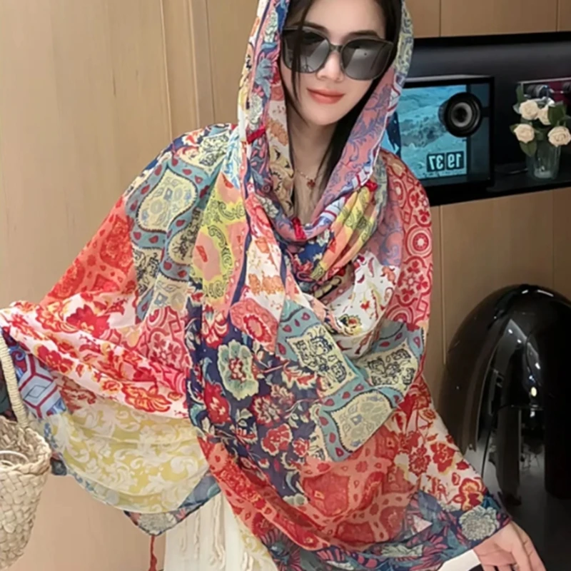 Многоцелевой шарф-шаль модная накидка для повседневной и спортивной