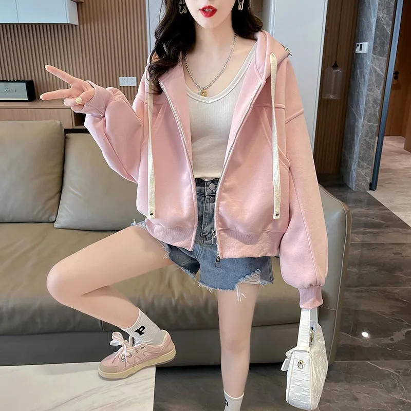 

Толстовка женская с капюшоном и надписью, модный тонкий спортивный Свободный пуловер в уличном стиле, повседневный Топ большого размера, весна-осень