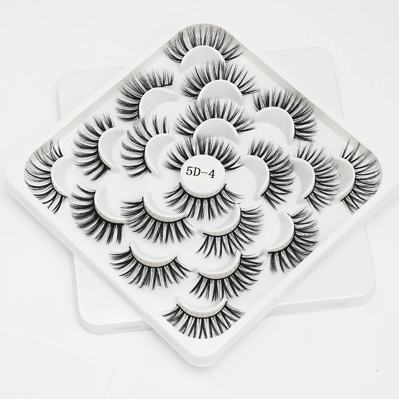 

10 Pairs 3D Mink Lashes Handmade fluffy Faux Soft Wispy Volume eye Natural Reusable Eye lashs Dramatic False Eyelashes