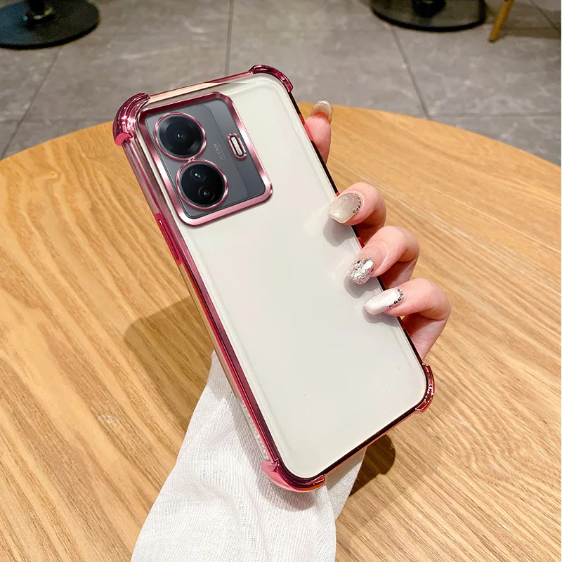 Для vivo iQOO Z6 Pro Чехол T1 QOO Прозрачный гальванический чехол для телефона V2151 Мягкий