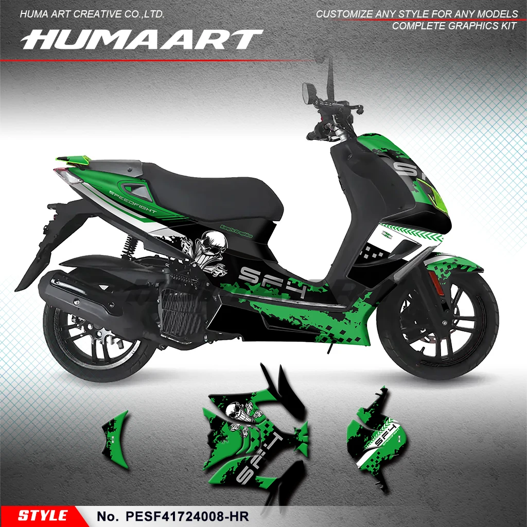 Фото Наклейка HUMAART Graphics Kit для Peugeot Speedfight 4/SF4-150 2017 2018 2019 2020 2021 2022 2023 2024, PESF 41724008 -HR №1
