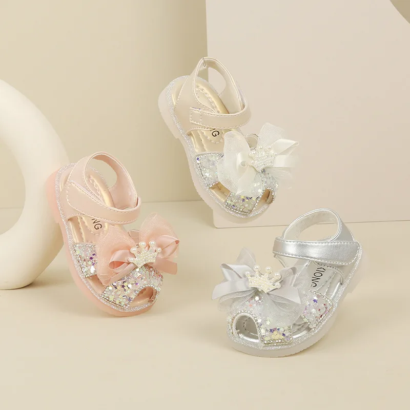 

Summer New Pink Pearl Baby Girls Shallow Princess Shoes Toddler Dress Mary Jane Shoes Children PU Leather Flats Fashion Sandals