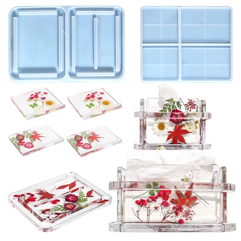 

Tissue Box Silicone Mold for Diy Concrete Cement Clay Mold Soap Rectangle Handmade Storage Box Making Mould