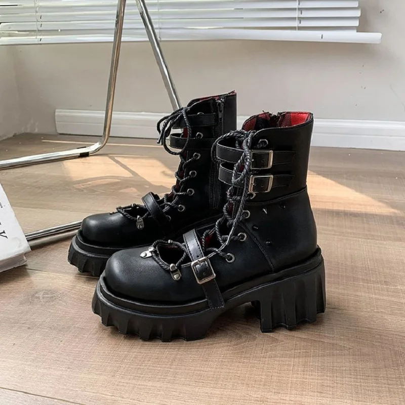 

Dark goth Вырез «Doc Martens» для женщин, увеличенная платформа, тяжелый металл, Субкультура, панк, специи, милые, крутые, на платформе, одна обувь