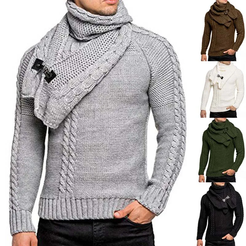 Mens Jumpers Sweaters Autumn Winter Warm Turtleneck knitted Sweater Men Casual Slim Full Sleeve Pullover Men Oversized Knitwear