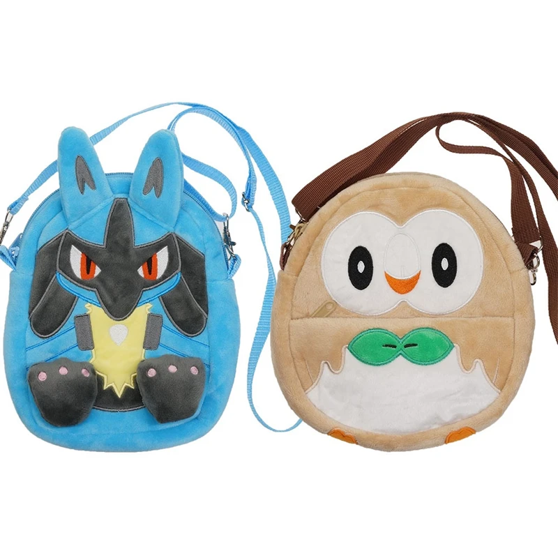 Pokemon Lucario Rowlet Knapsack Pikachu Charizard Backpack Snorlax Eevee Plush Bag Mimikyu Gengar Piplup Schoolbag Xmas Kid Gift