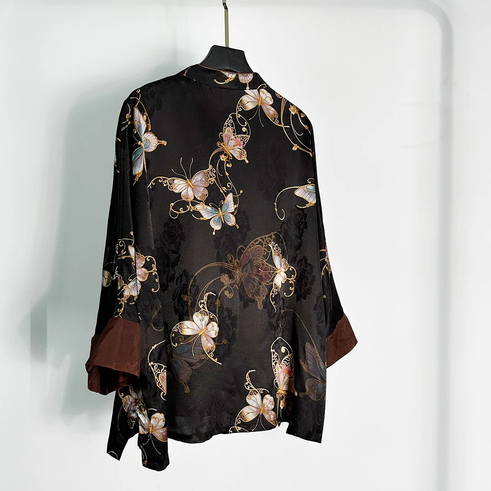 [9563 9565] Пряжа Xiangyun с гравировкой пиона 00 Шелковая жаккардовая верхняя одежда