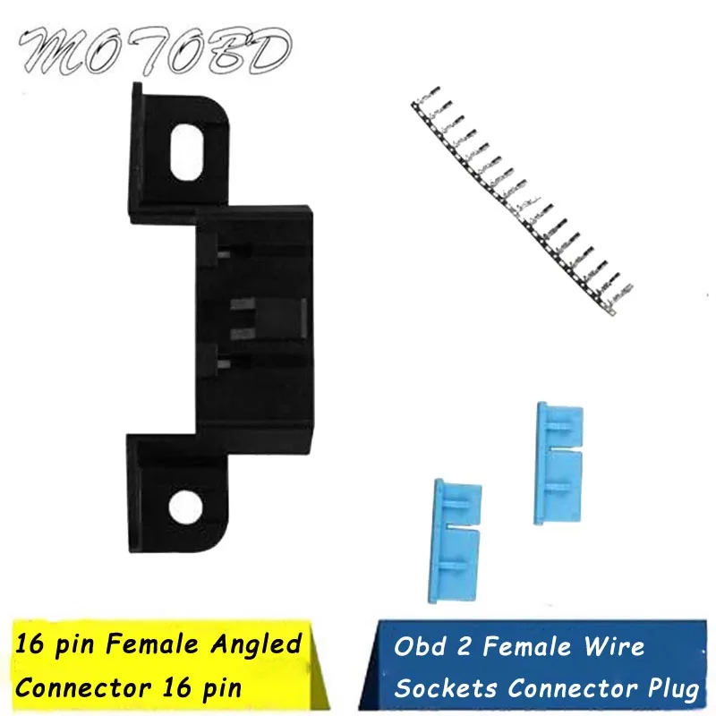 

16pin Female Angle Connector 16 Pin Obd2 Connector Obd Obd 2 Female Wire Sockets Connector Plug Obd Ii Adapter Diagnostic Tools
