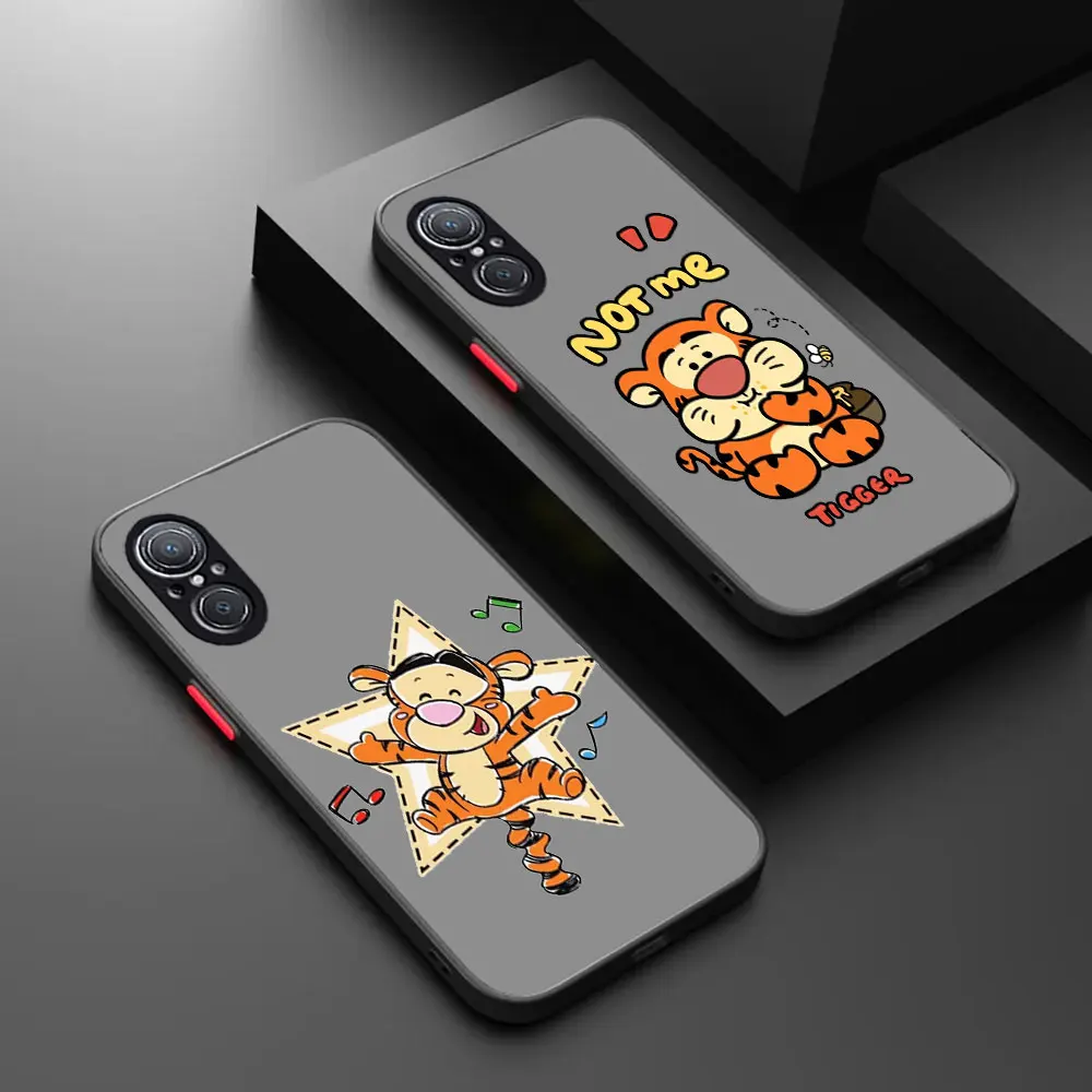 Матовый противоударный чехол Disney's Funny Tigger для HUAWEI MATE 40 E 30 20 NOVA Y70 10 8 7 7I 6 5 5I 4 SE PRO