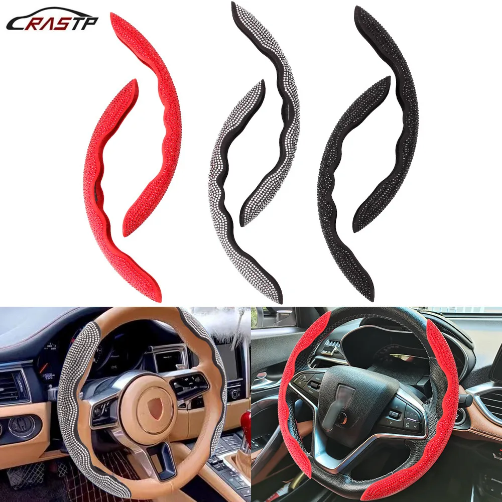 

New Diamond Car Steering Wheel Cover Anti-skid Bling Rhinestones Steering Wheel Booster Cover Auto Interior Decoration STW036