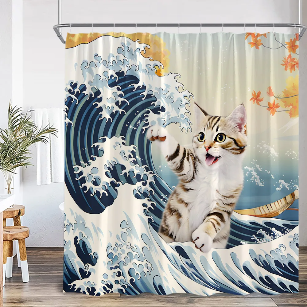 Забавные шторы для душа с принтом животных ванной из полиэстера собаки щенка