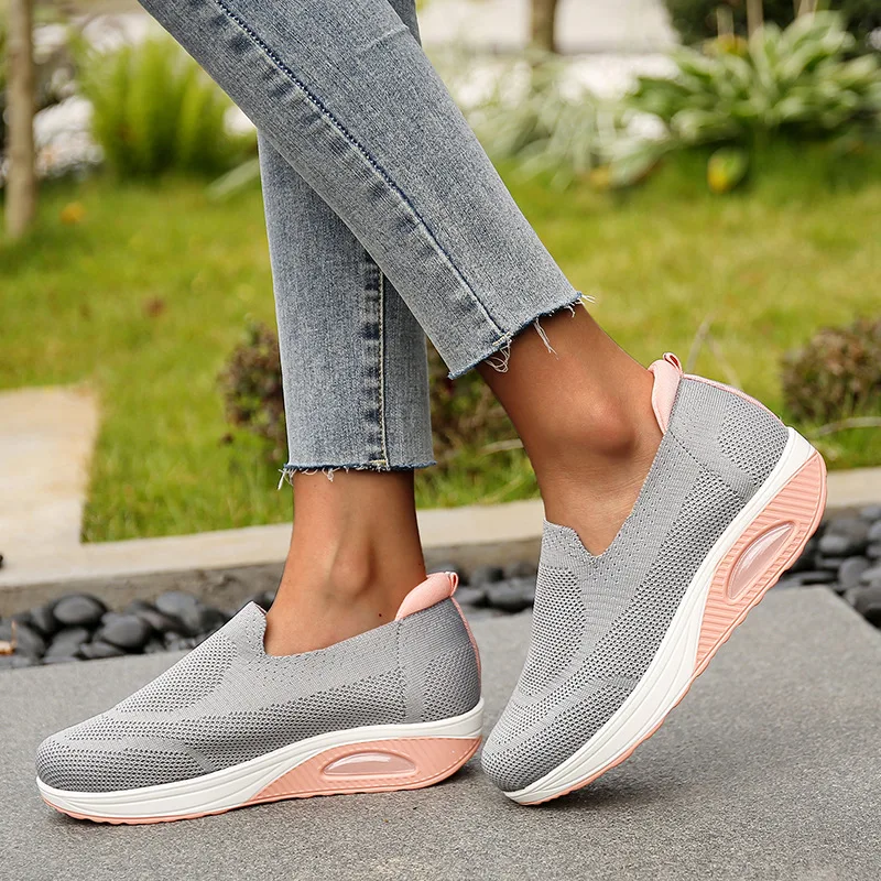 

New Women's Casual Shoes Mesh Soft Plus Size Vulcanize Shoe Slip On Student Sports Shoe Loafers Female wedge Sneakers Zapato