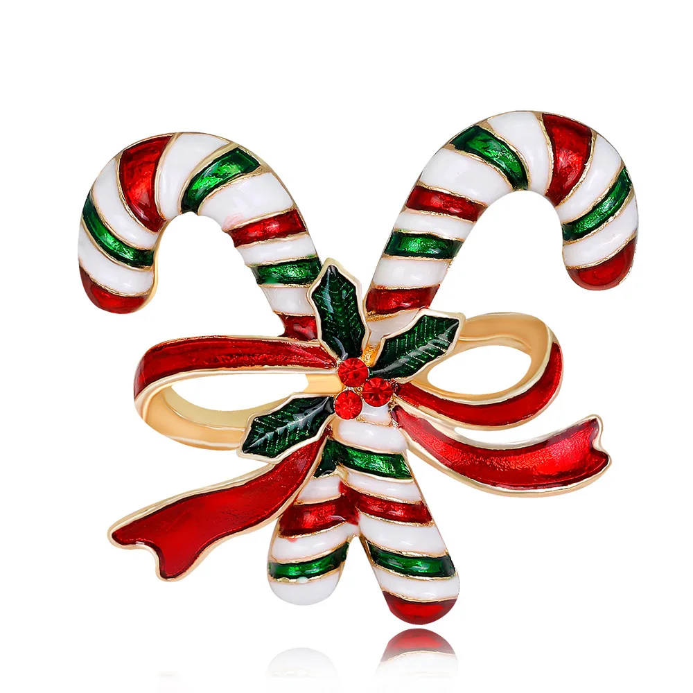 

Christmas Jewelry Candy Cane Pins Christmas Brooch for Women Fashion Jewelry Creative Suit Sweater Accessories Gift for Girl