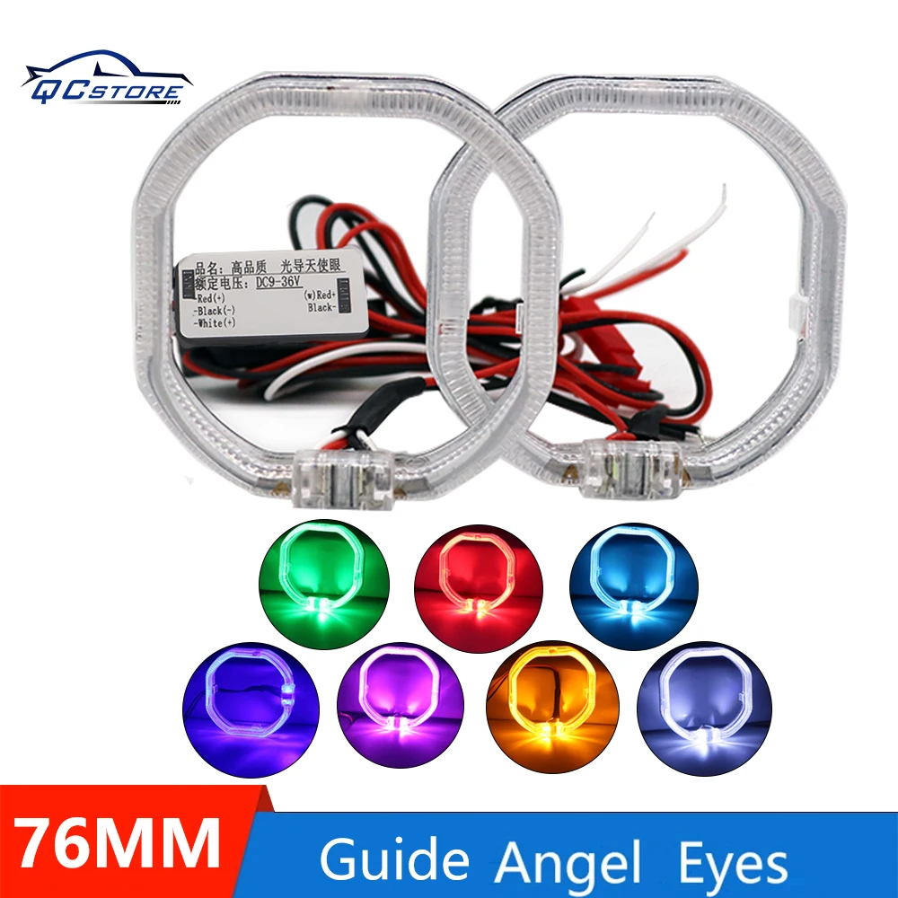 

Led Angel Eyes 76MM Daytime Running Light Halo White Ring For Bi-Xenon Projector Lens headlights kit DRL retrofit accesorio auto