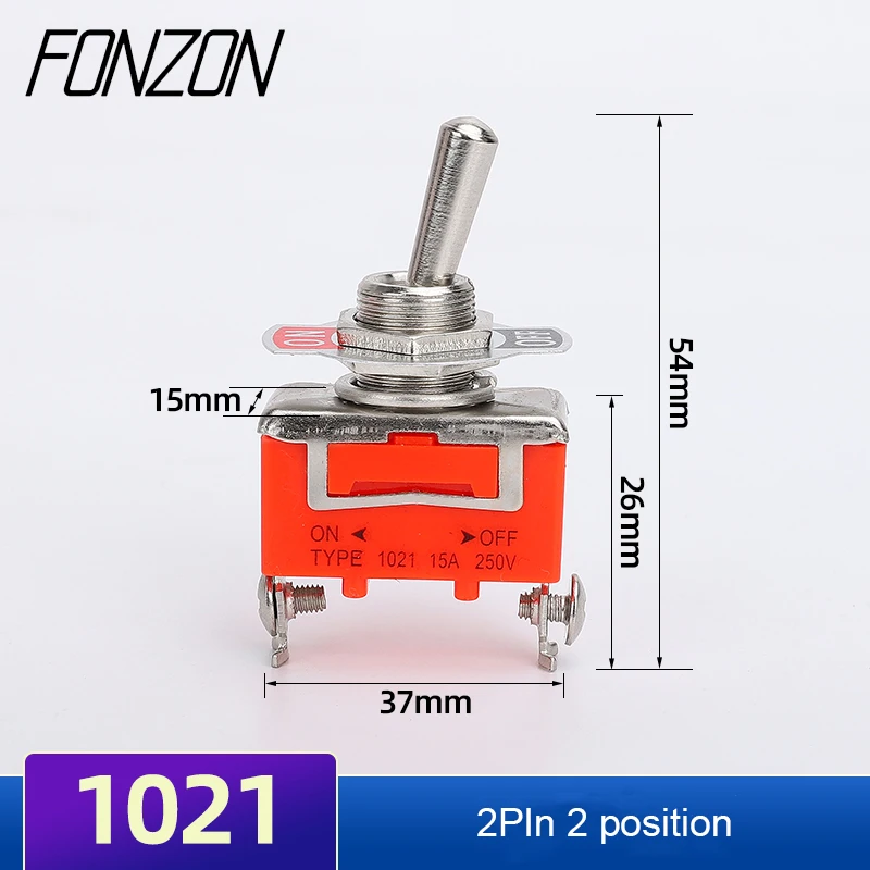 Металлический двойной тумблер E-TEN1322 12 мм 15А 250В
