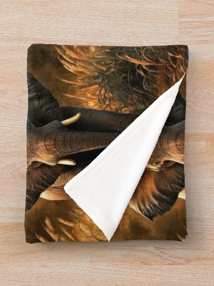 Портрет слона. Картина слона дикий слон винтажный стиль Rembrandt van Rijn пледы