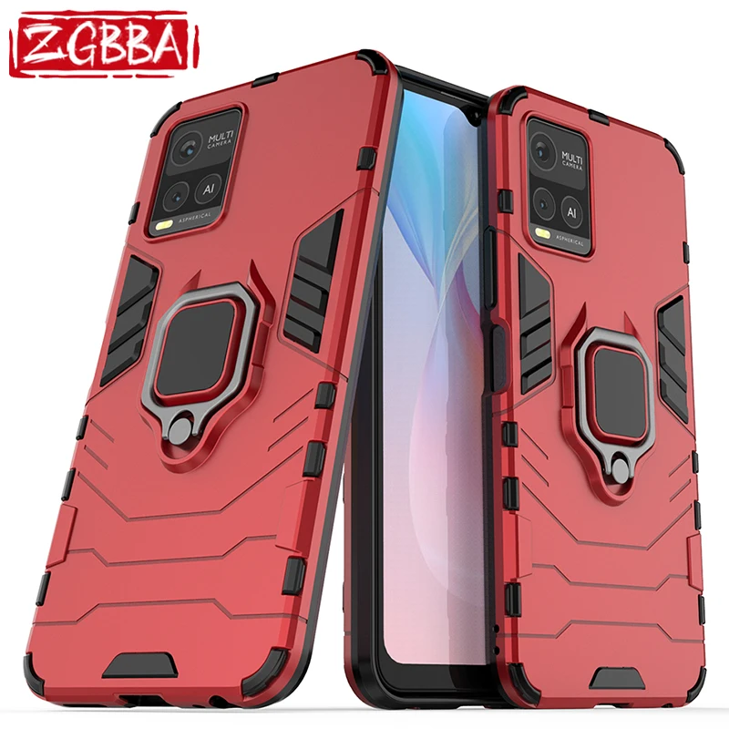 

Shockproof Bracket Case For VIVO Y3 Y5s Y7s Y9s Y11 Y15 Y17 Y19 Y20 Y21 Y21s Y30 Y31 Y31s Y33s Magnetic Ring Car Holder Cover