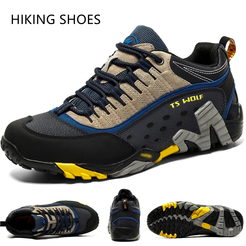 

High Quality Outdoor Sport Hiking Shoes Men Women Trail Trekking Genuine Leather Mountain Climbing Shoes Waterproof Sneakers