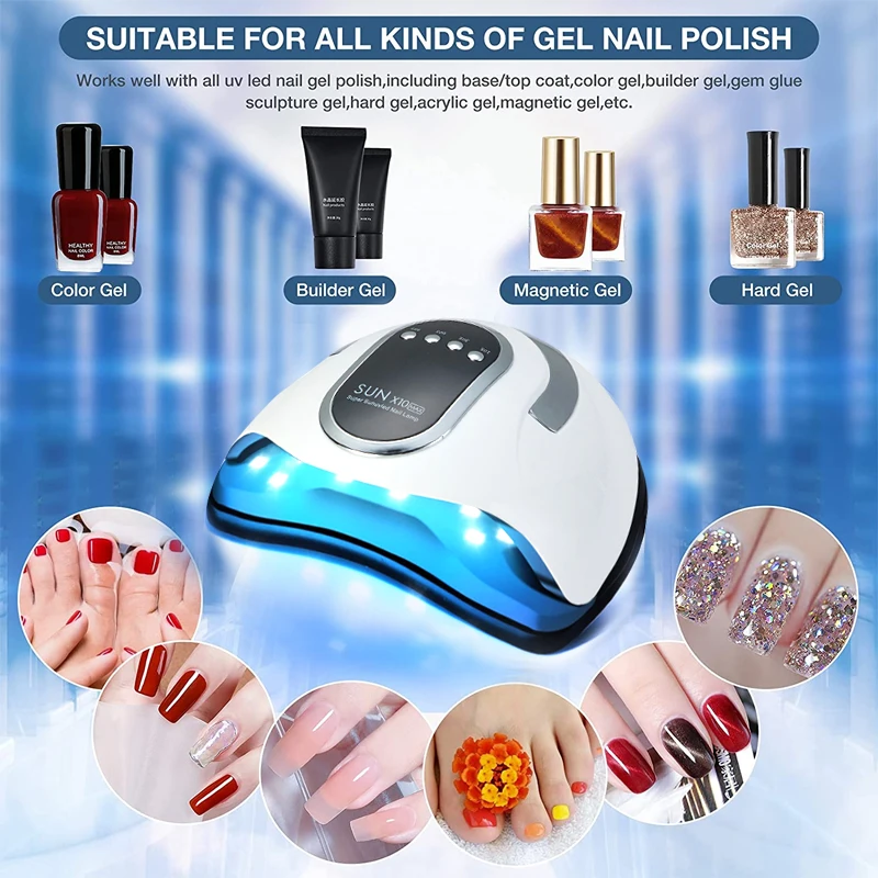 

LED UV Nail Lamp Drying Nail Gel Polish Dryer with Motion Sensing Professional Ice Lamp Manicure Curing Gel Pedicure Salon Tool