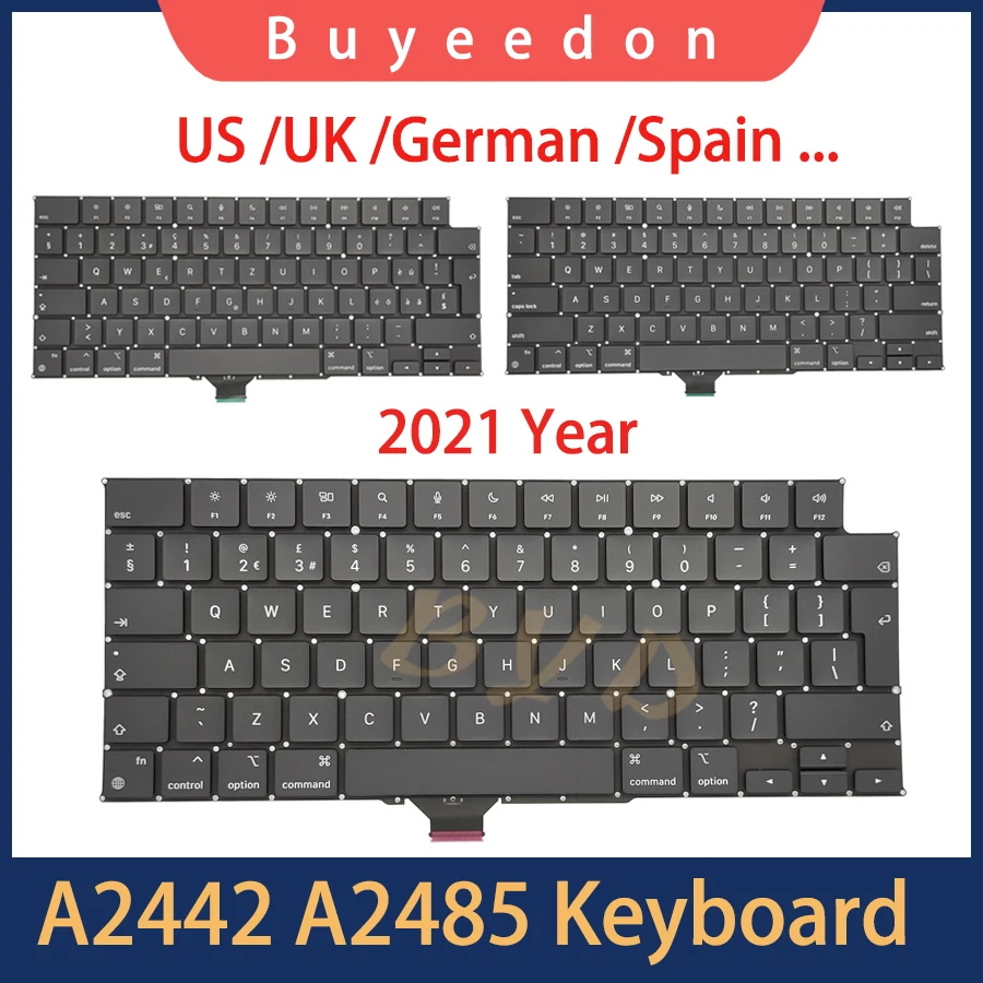 Новинка A2442 A2485 клавиатура для Macbook Pro 14 &quot16&quot M1 Pro/Max US UK немецкий французский