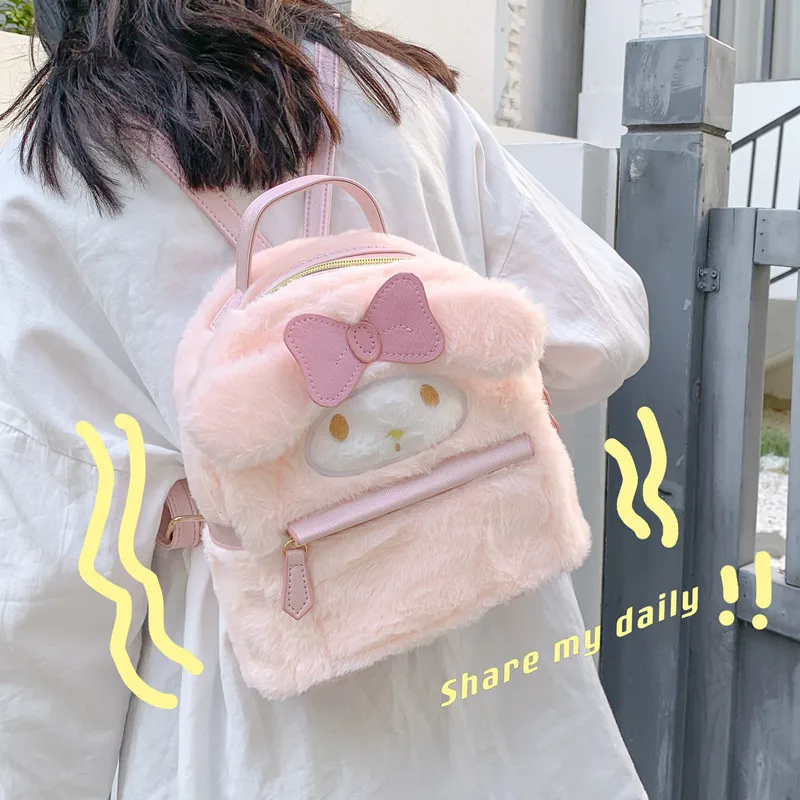 

Sanrio Plush Bag Cartoon Anime Cinnamoroll My Melody Stuffed Animals Kawaii Accessories Cute Plushie School Bags for Girls