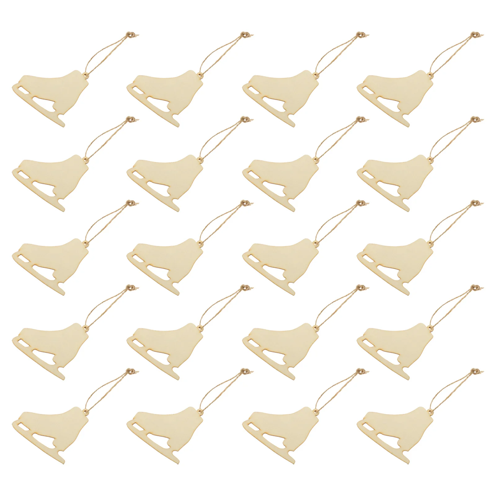 

20 Sets Crafts Christmas Ornaments Child Wood Kids Door Hanger Cutouts Unfinished Elements Design Slices