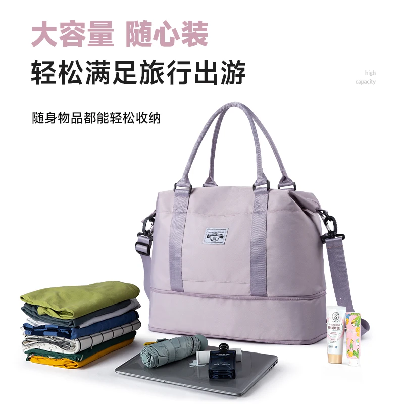 Oxford Weekender Travel Bags for Women Waterproof Bag Expand Large Overnight Sports Tote Gym HandBag Traveling Bags for Female