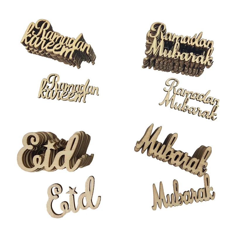 

15 шт. деревянных ювелирных изделий, ИД Мубарак Рамадан, деревянные чипсы, исламский Мубарак кареем, украшения для вечеринки, праздничное укр...
