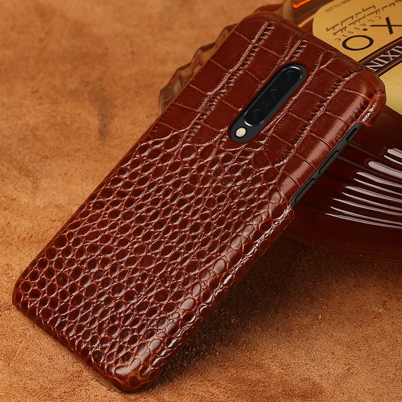 

Genuine Leather Case For Oneplus 7 7T 7T Pro 6T 6 5 5T 3 3T Phone case for One plus 7 Pro crocodile Garin Shockproof Back Cover