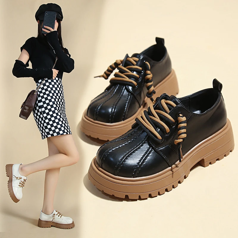 

Женские винтажные лоферы с перекрестными ремешками, Нескользящие лоферы на толстой нескользящей подошве с пилообразными зубцами, универса...