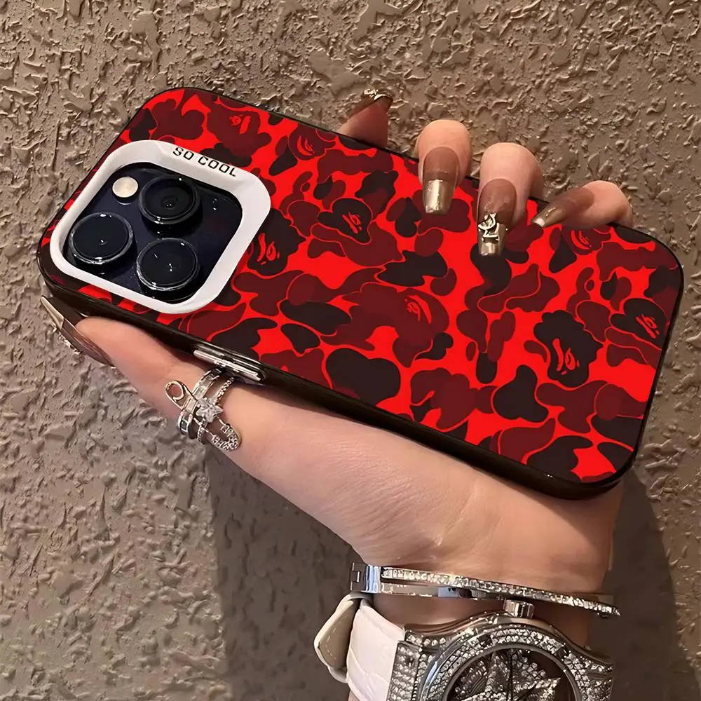 Фото Модный яркий чехол BAPE для iPhone 17 16 15 14 13 12 11 Pro Max Plus, цвет серебристый №3