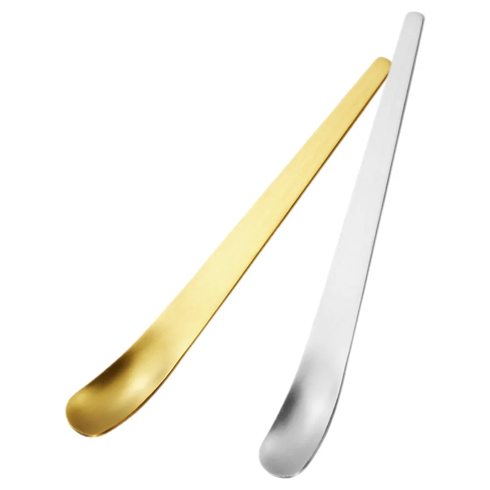 

2 Pcs Ice Cream Spoon Multi-function Dessert Stirring Spoons Coffee Home Accessory Portable Tea Scoop Stainless Tasting