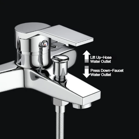Смеситель для душа из нержавеющей стали для ванной комнаты, настенный смеситель для горячей и холодной воды с двойным изливом, одна ручка для ванны