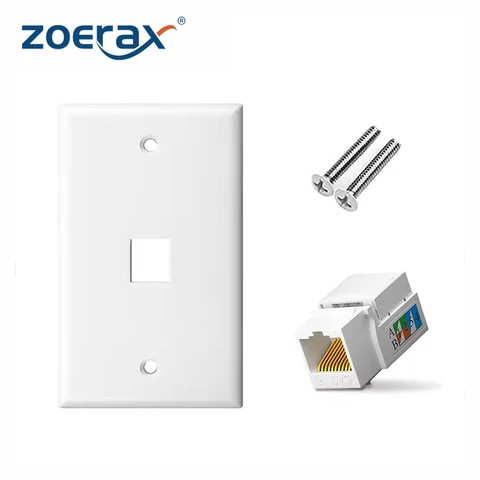 Сетевой Ethernet-Кабель ZoeRax CAT6 с отверстием для стен, Rj45 Keystone Jack для сетевого кабеля CAT6/CAT5e, настенная пластина RJ45, Jack Plate