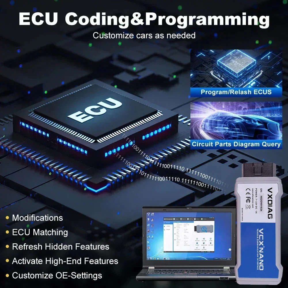 VXDIAG VCX NANO NX600 для GM WIFI J2534 Программирование ECU Кодирование Активный тест OBD2
