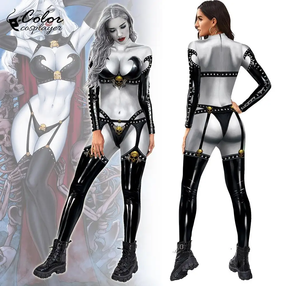 

Color Cosplayer Halloween Cosplay Skeleton 3D Printed Party Carnival Performance Whole Costume Zentai Bodysuit Spandex Catsuit