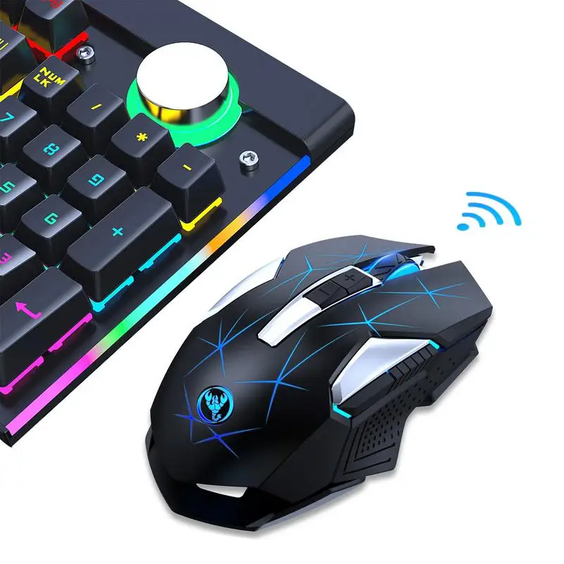 

2400 DPI Wireless Mice Backlight Gamer Mice Ergonomic Gaming Mice With 7 Programmable Buttons Compatible With PC Computer Laptop